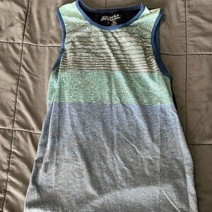 Striped Sleeveless Kids Top - Blue and Green